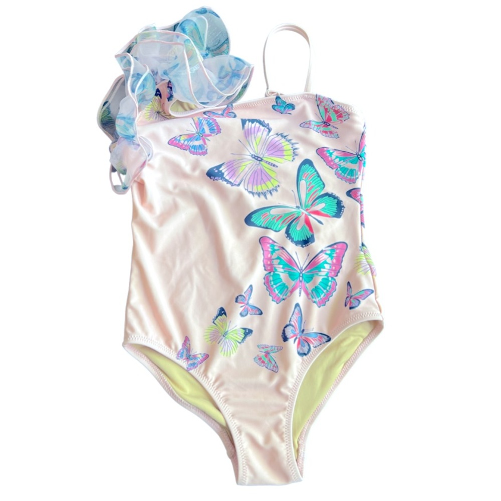 Ruffle Butterly 1 Piece Swimsuit Size 6 NWOT